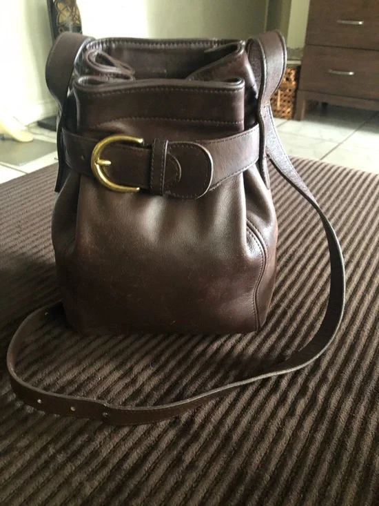 Vintage Coach SoHo Dark Brown Leather Crossbody with Gold Buckle #4156 - Picture 6 of 12